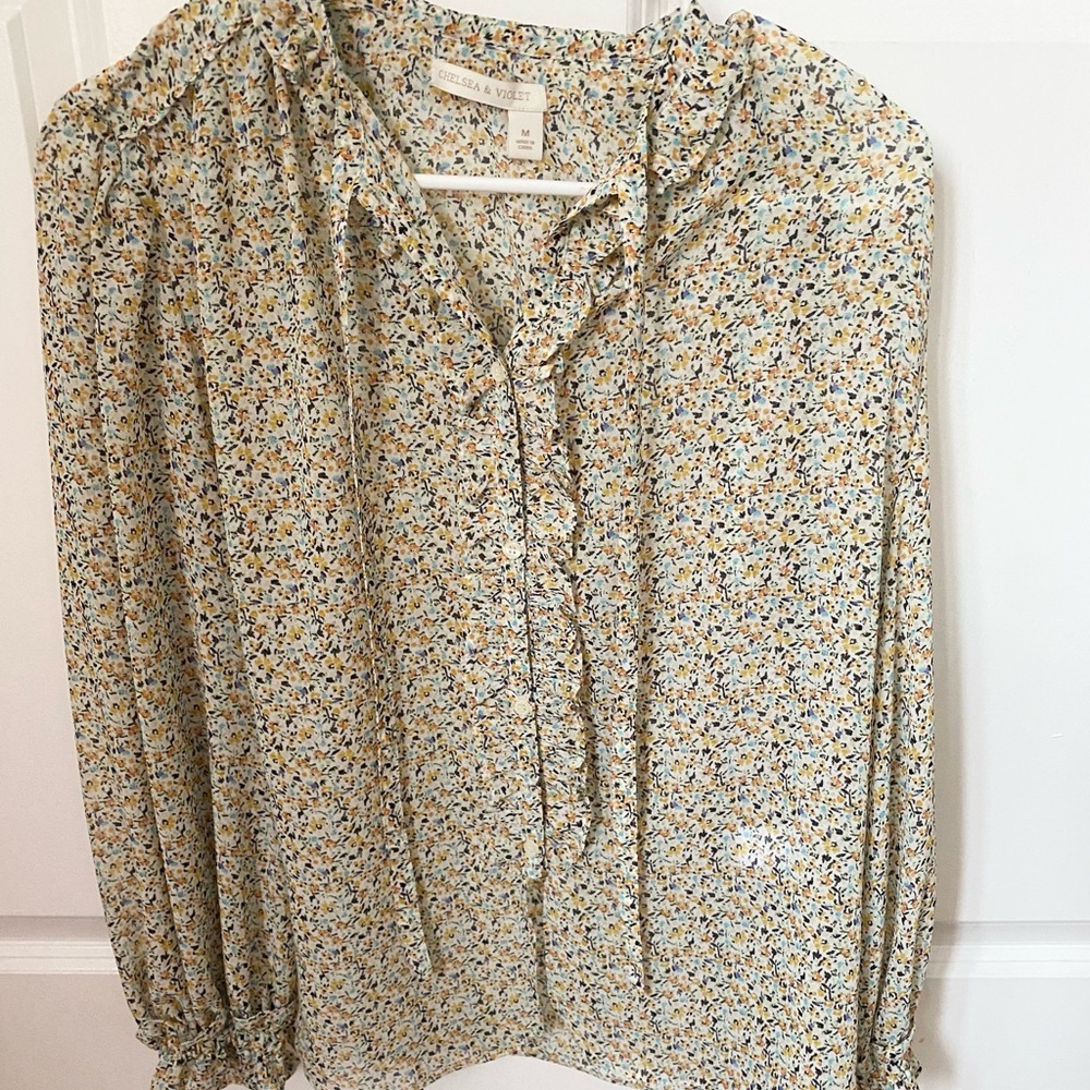 Chelsea & Violet ruffled floral print blouse